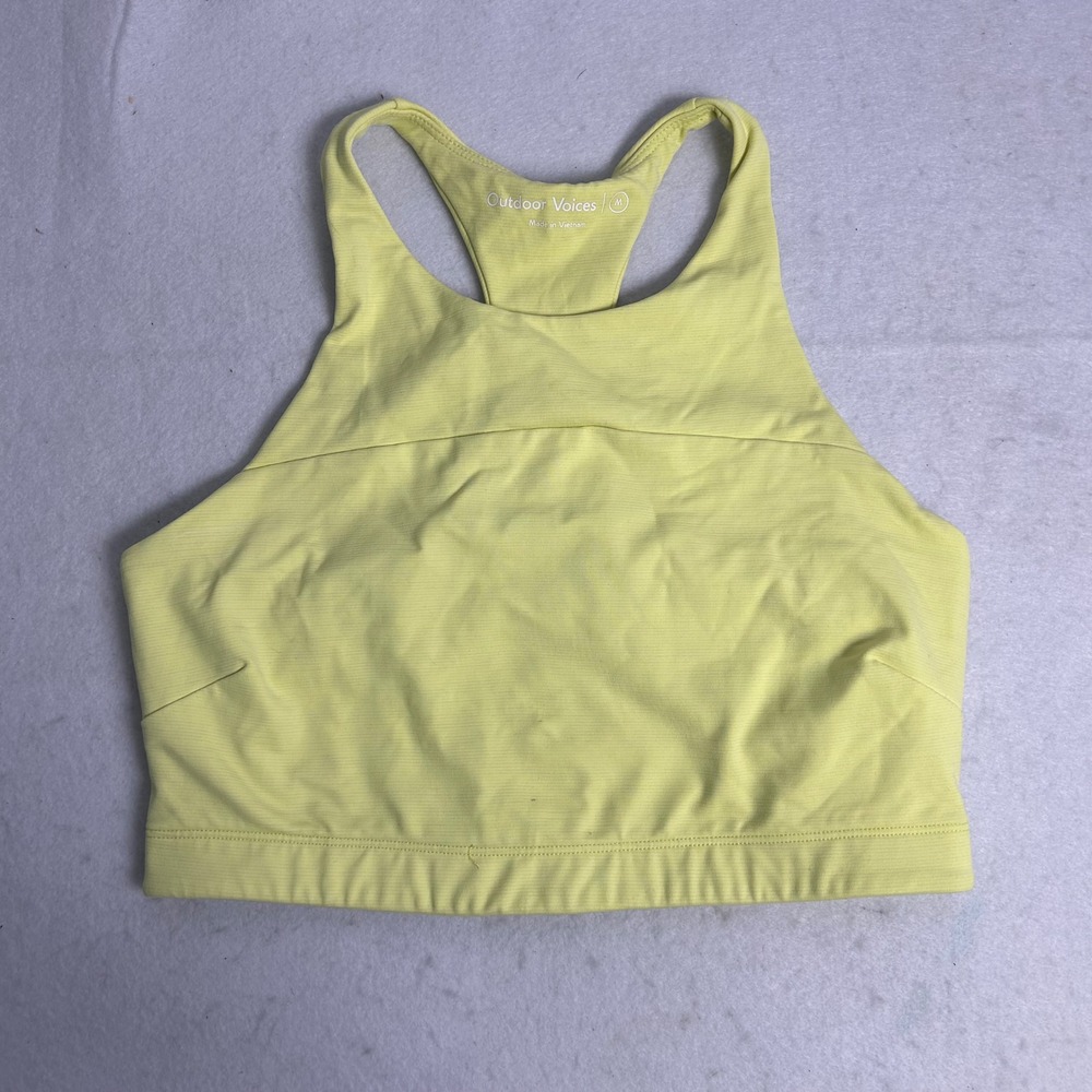 Athletic‎ Outdoor Voices Womens MediumYellow High Neck Racerback Sports Bra